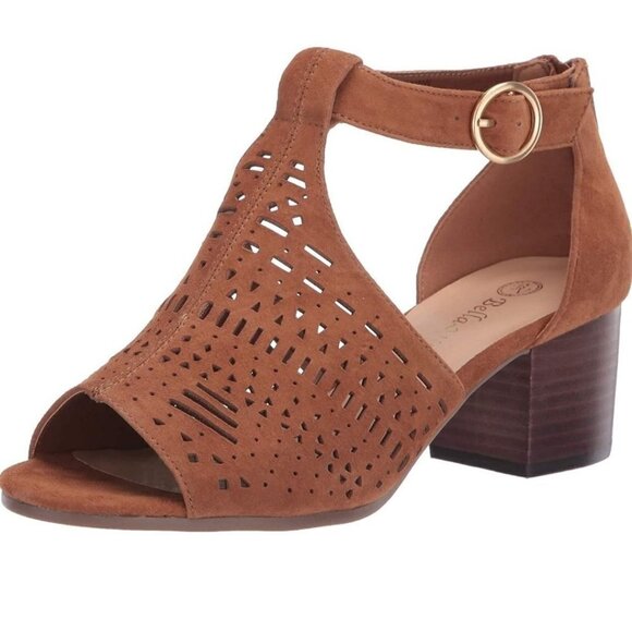 Bella Vita Finn Perforated Suede Peep Toe Sandal Size 9.5WW - Picture 2 of 12